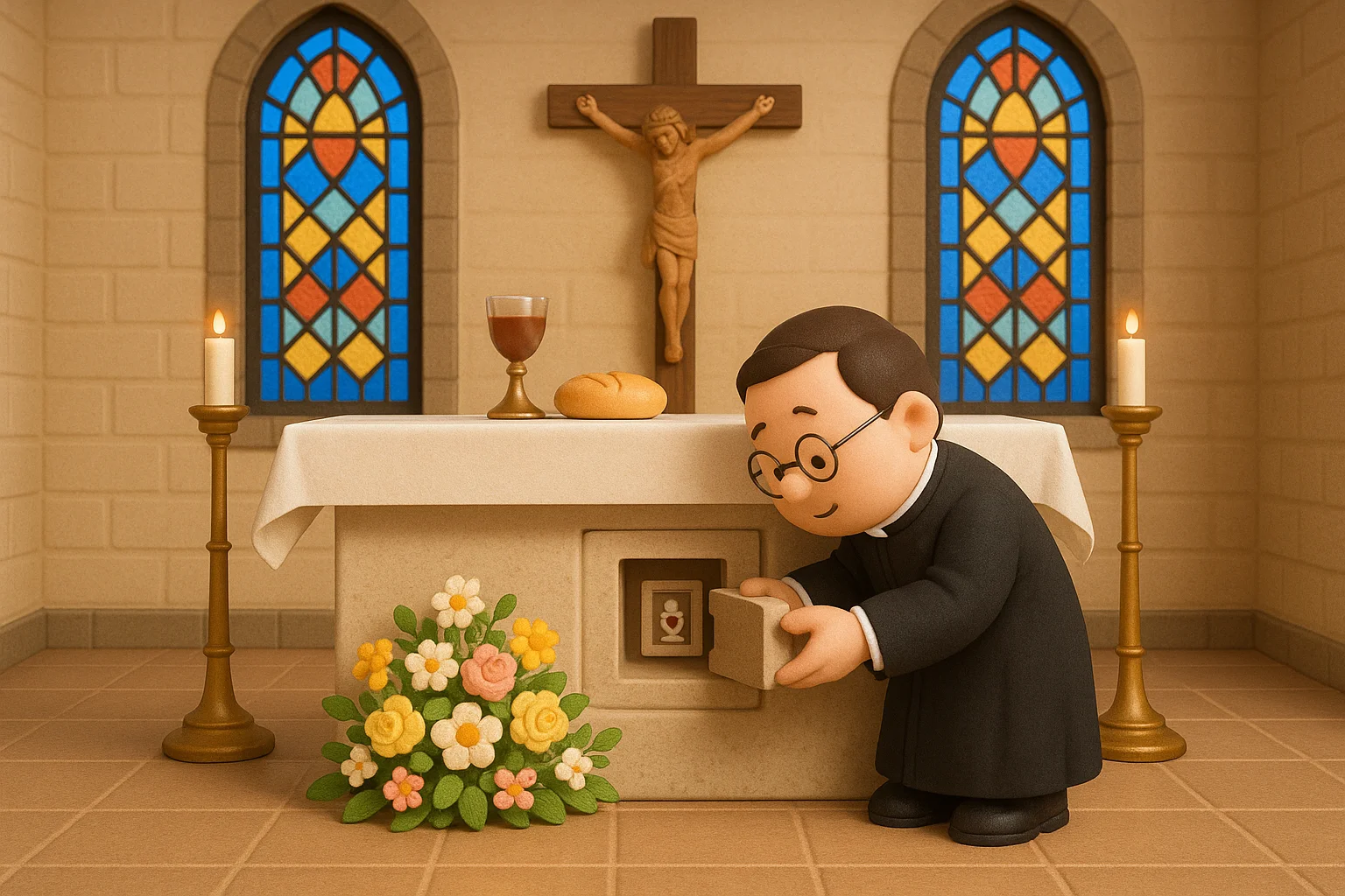 저 돌 탁자, 뒤쪽에 ‘비밀 서랍’이라도 숨겨져 있나요?