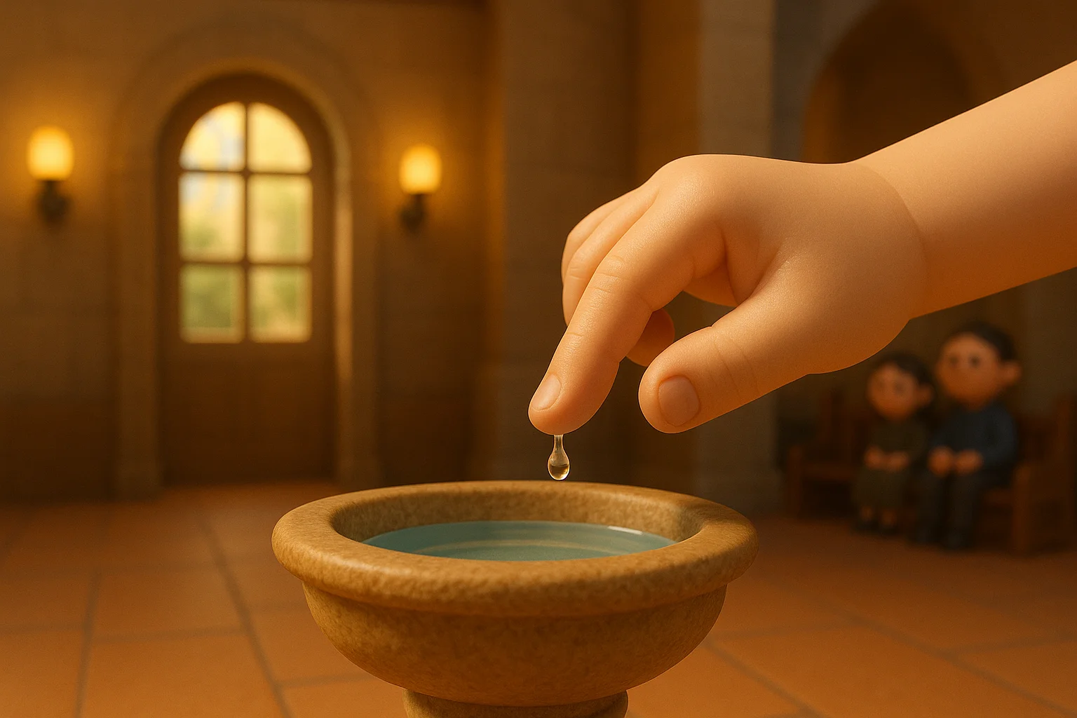 성당 입구의 그 물, 손 소독제 아니에요!